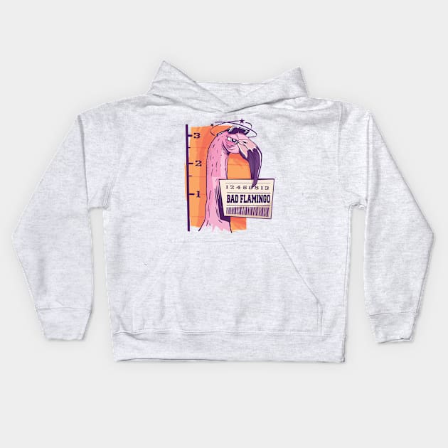 Bad Flamingo Kids Hoodie by Hmus